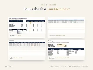 Four tabs: Dashboard, Estimates, Jobs, Settings
