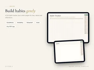 Habit tracker and notes pages