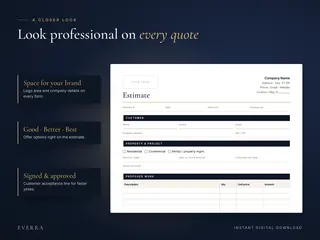 Estimate form close-up